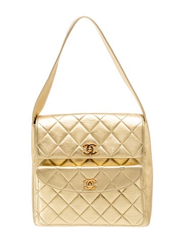 Quilted Double Pocket Shoulder Bag