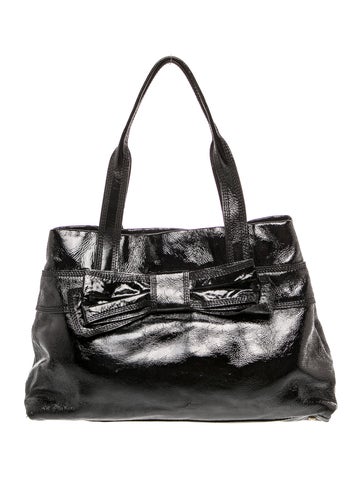 Patent Leather Top Handle Bag