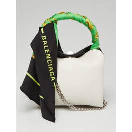 Balenciaga Balenciaga White Leather Flap Scarf XS Bag