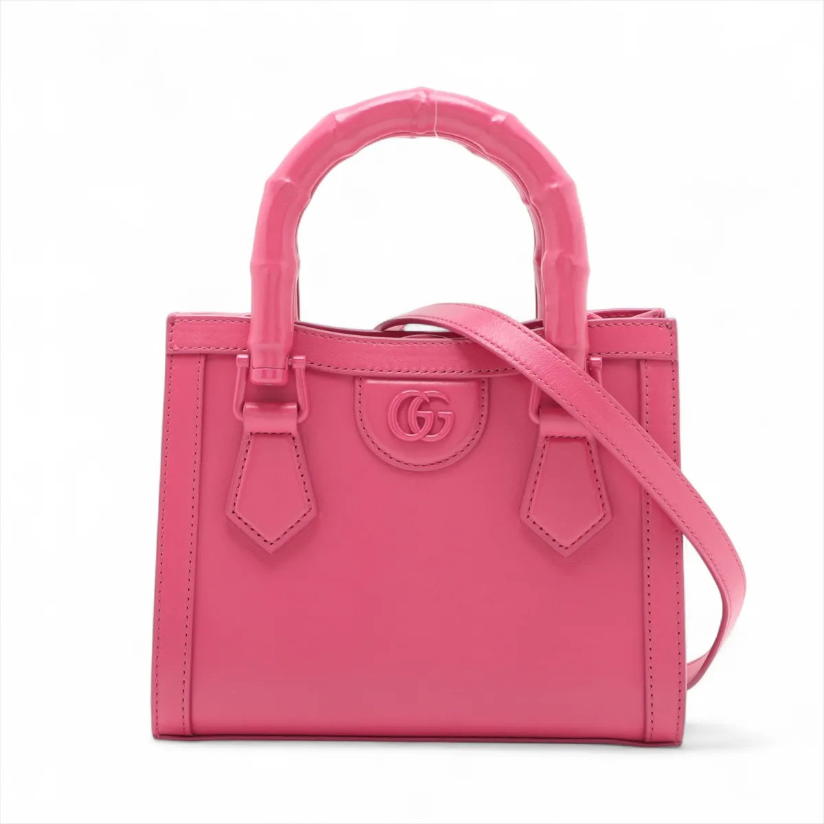 Gucci Bamboo Diana Leather 2 Way Handbag Pink 828356