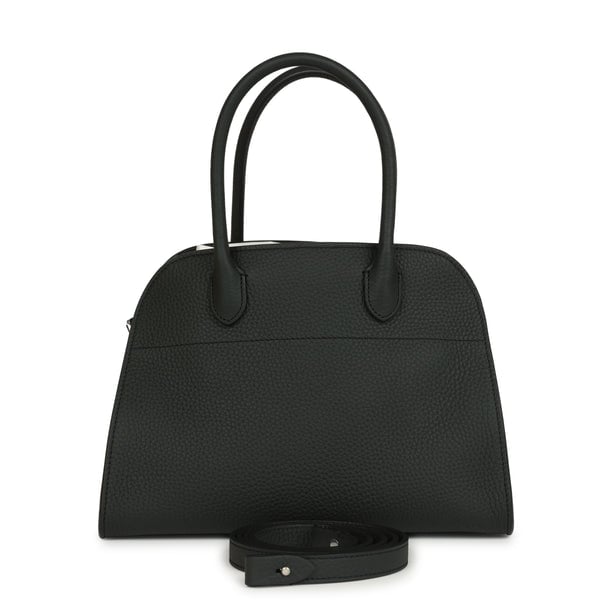 The Row Soft Margaux 10 Bag Dark Pine Calfskin Silver Hardware