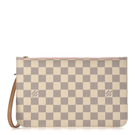 Louis Vuitton Damier Azur Neverfull MM GM Pochette Rose Ballerine