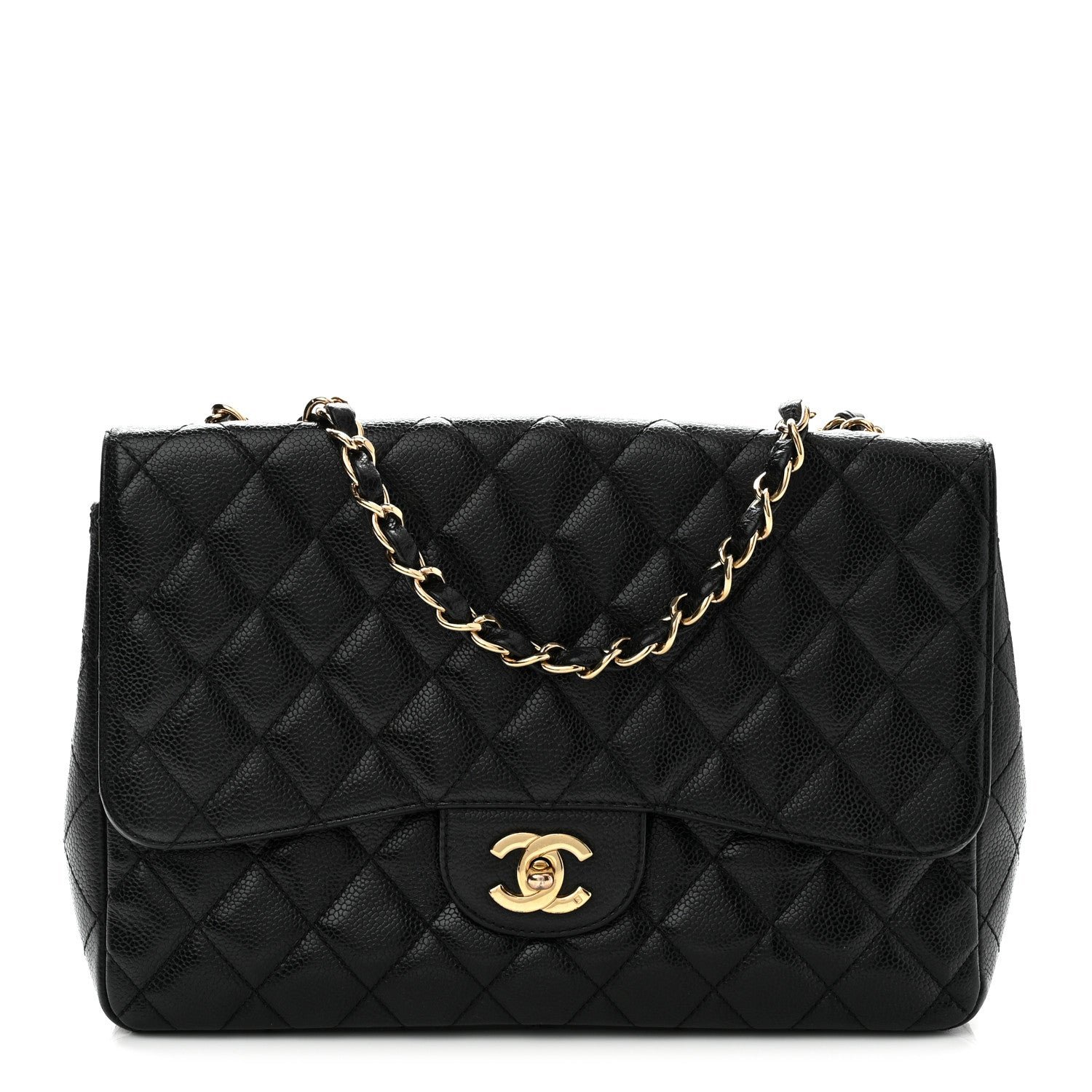 Chanel Caviar Quilted Jumbo Single Flap Black