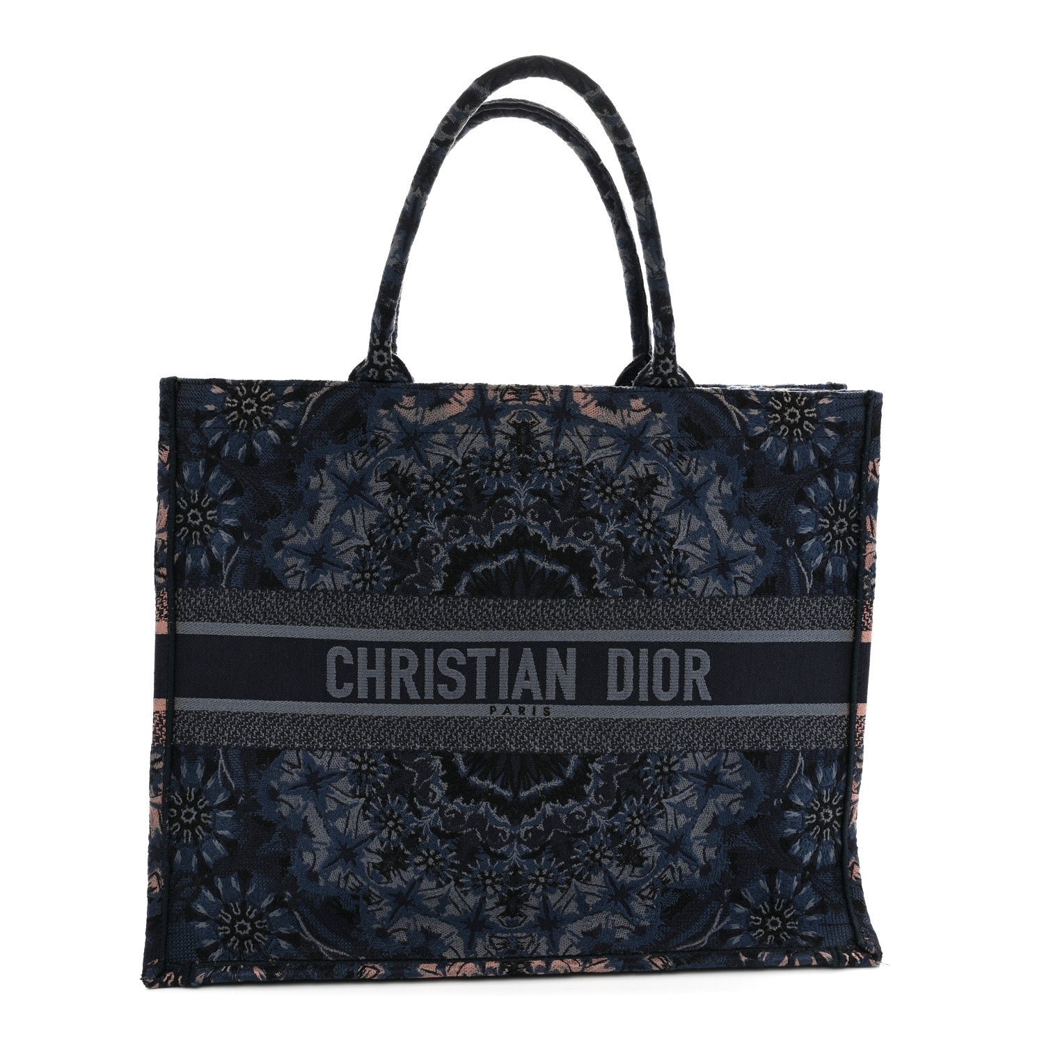 Dior Christian Dior Canvas Embroidered Large KaleiDioroscopic Book Tote Blue