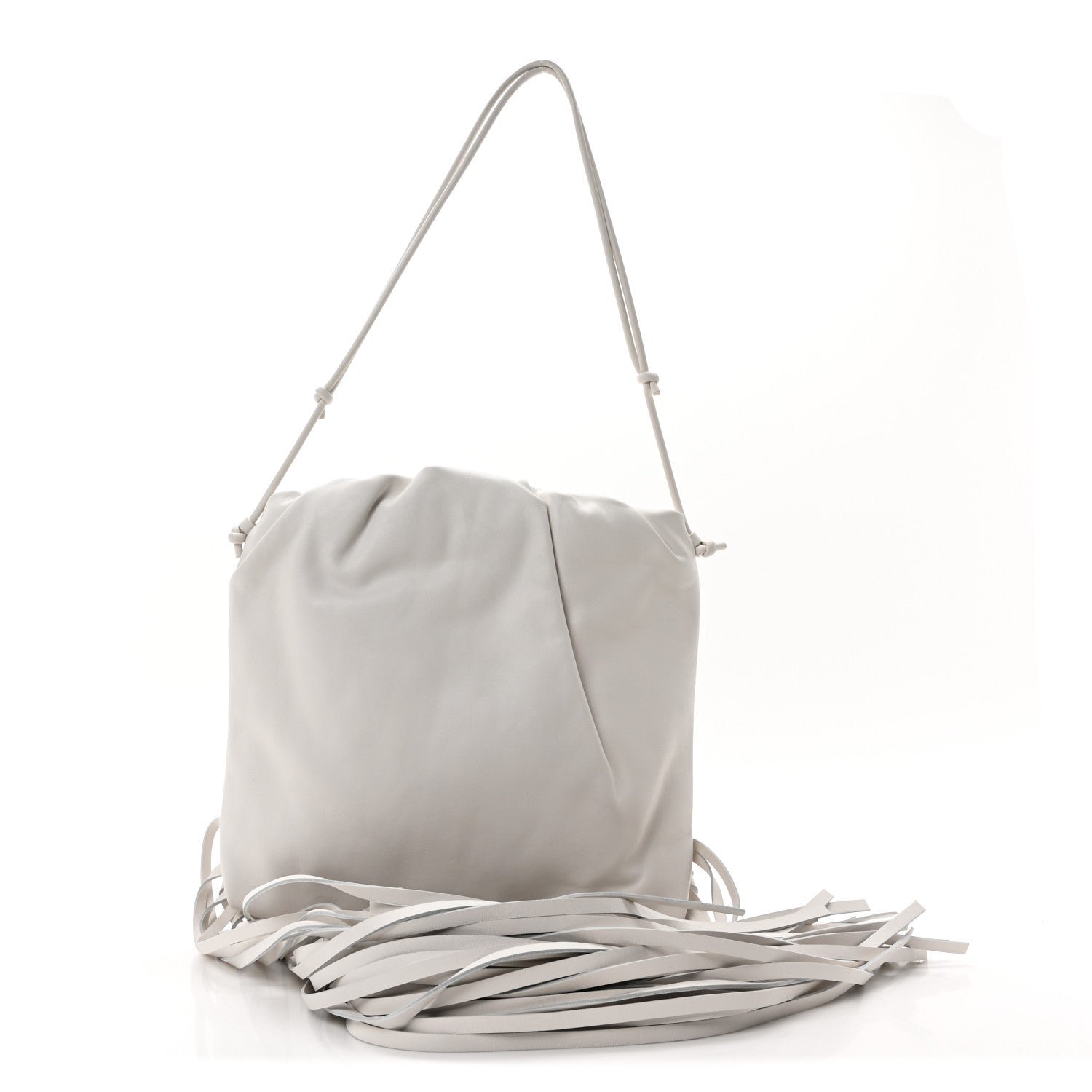 Bottega Veneta Nappa The Fringe Pouch Shoulder Bag White