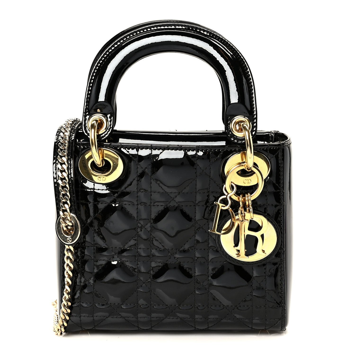 Christian Dior Patent Cannage Mini Lady Dior Black