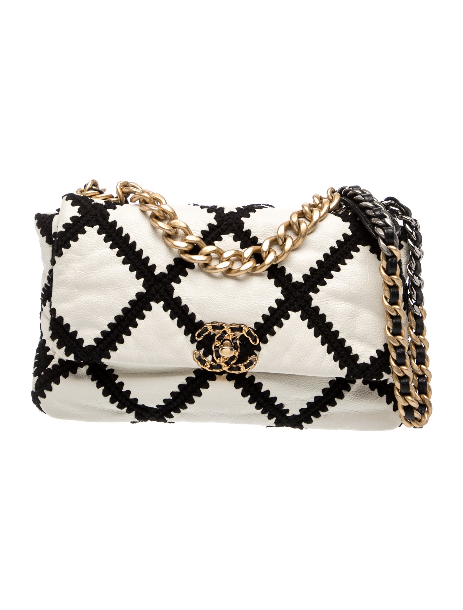 Large Crochet 19 Flap Bag