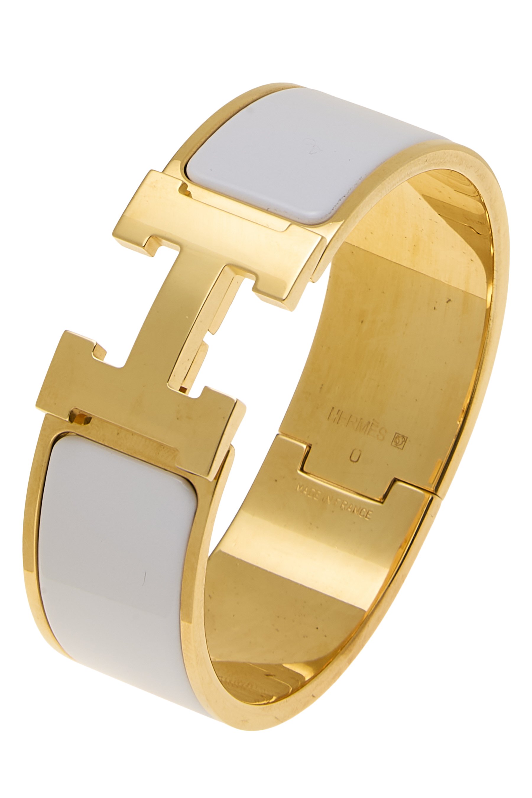 Hermes White Clic Clac H Wide