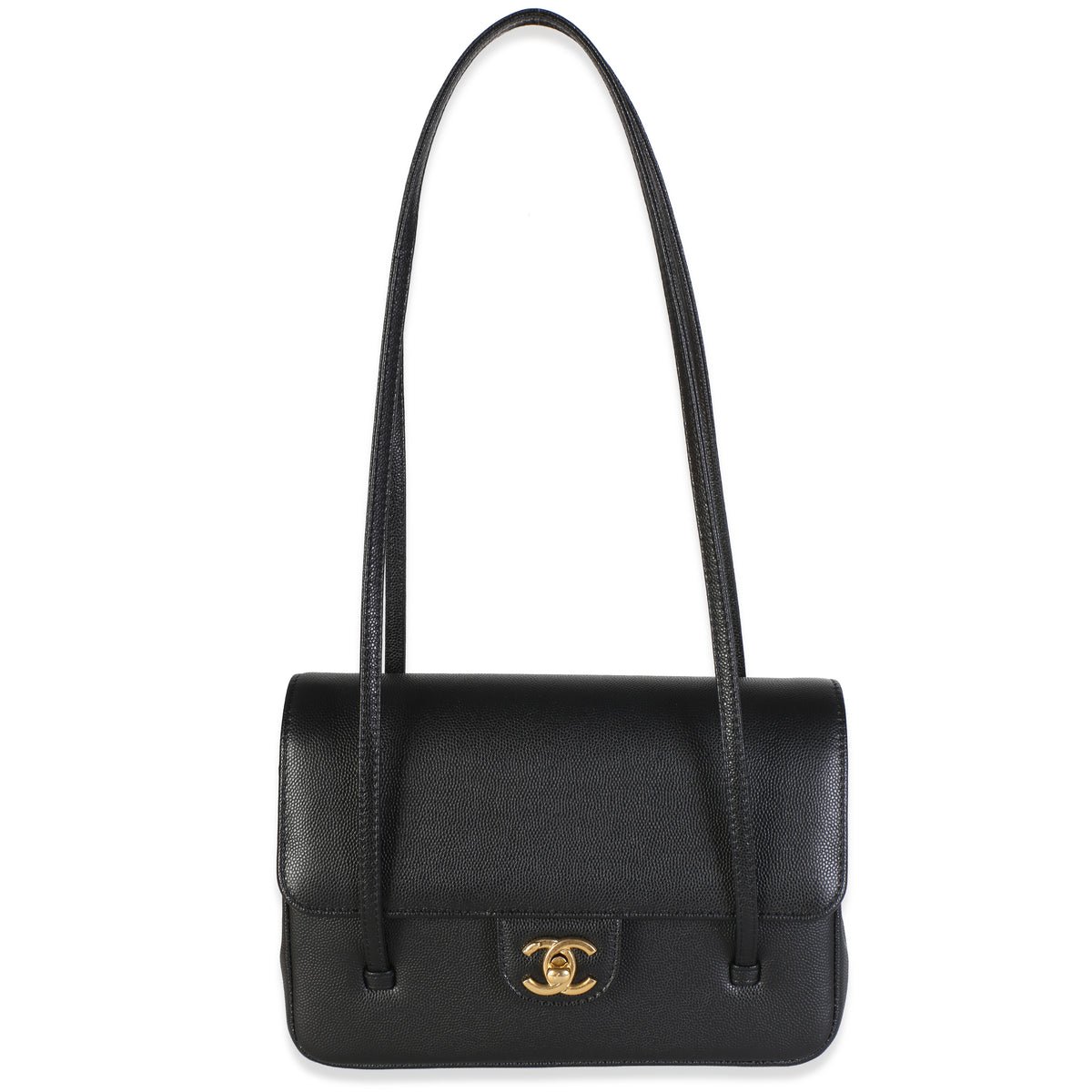 Chanel Black Shiny Caviar Small Preppy Coco Flap Bag