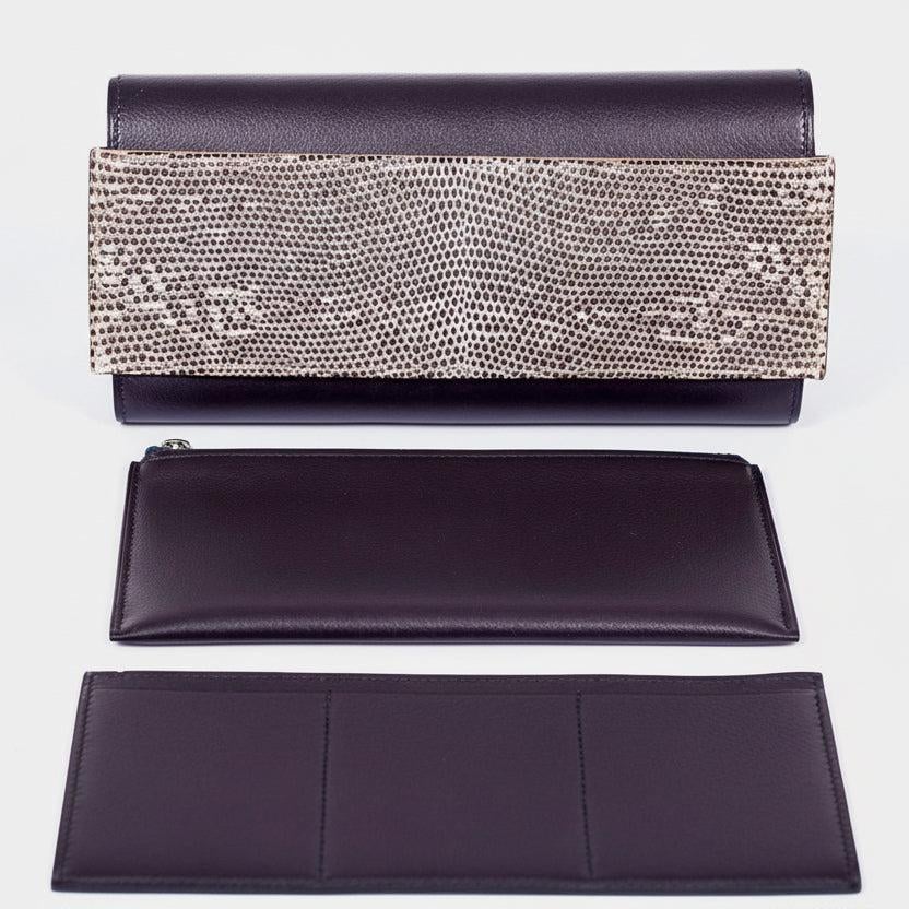 Hermes Hermès Portefeuille Passant Long Bleu Indigo Evergrain Ombre Lizard