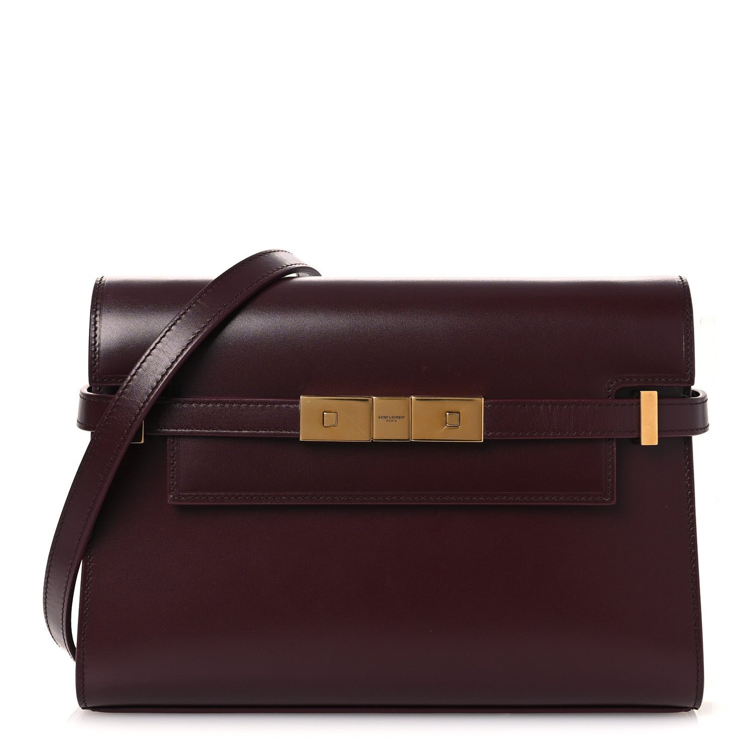 Saint Laurent Smooth Calfskin Small Manhattan Shoulder Bag Hot Wine