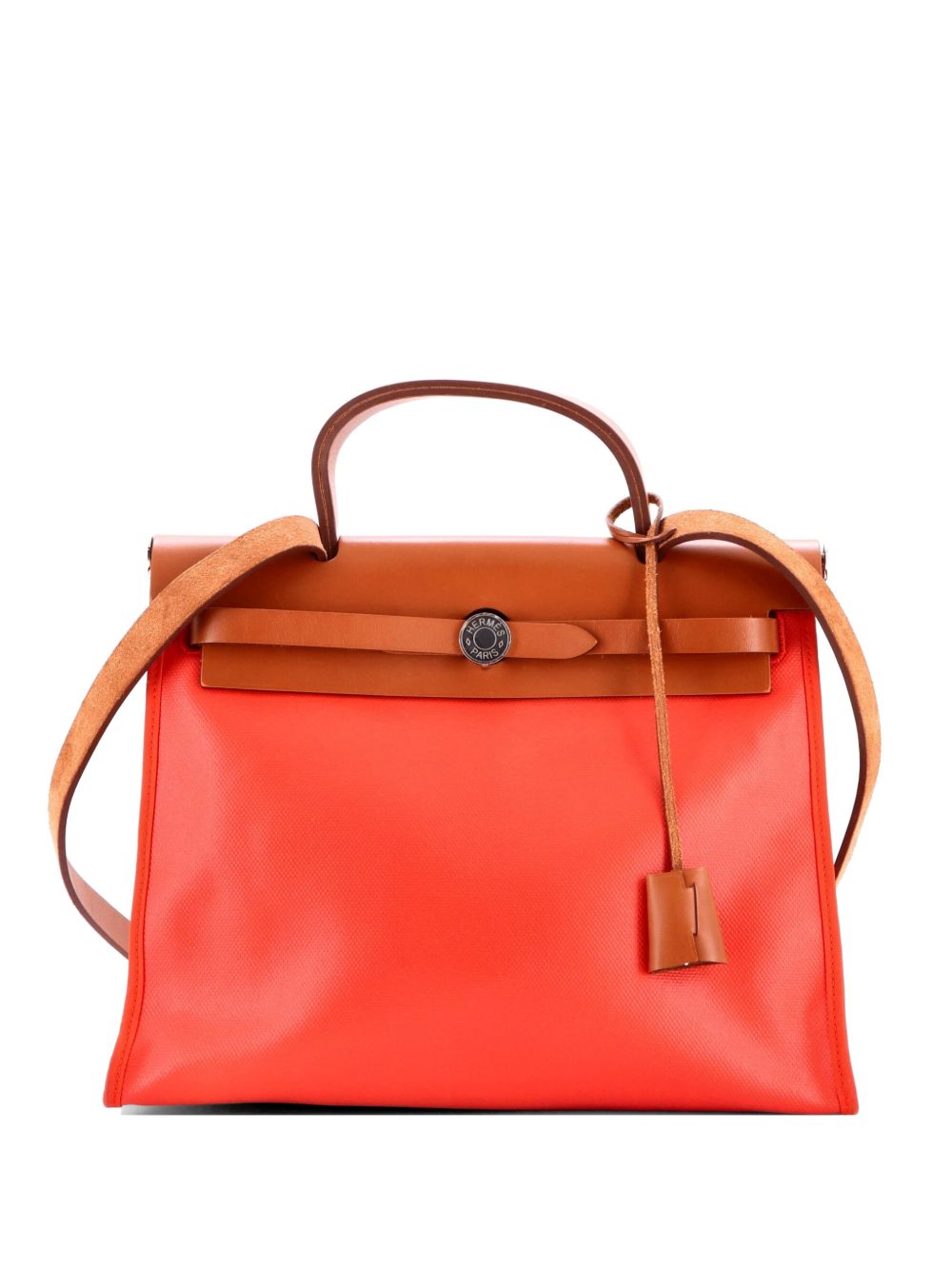 Hermes Herbag Zip Berline Vache Canvas and Leather 31 shoulder bag