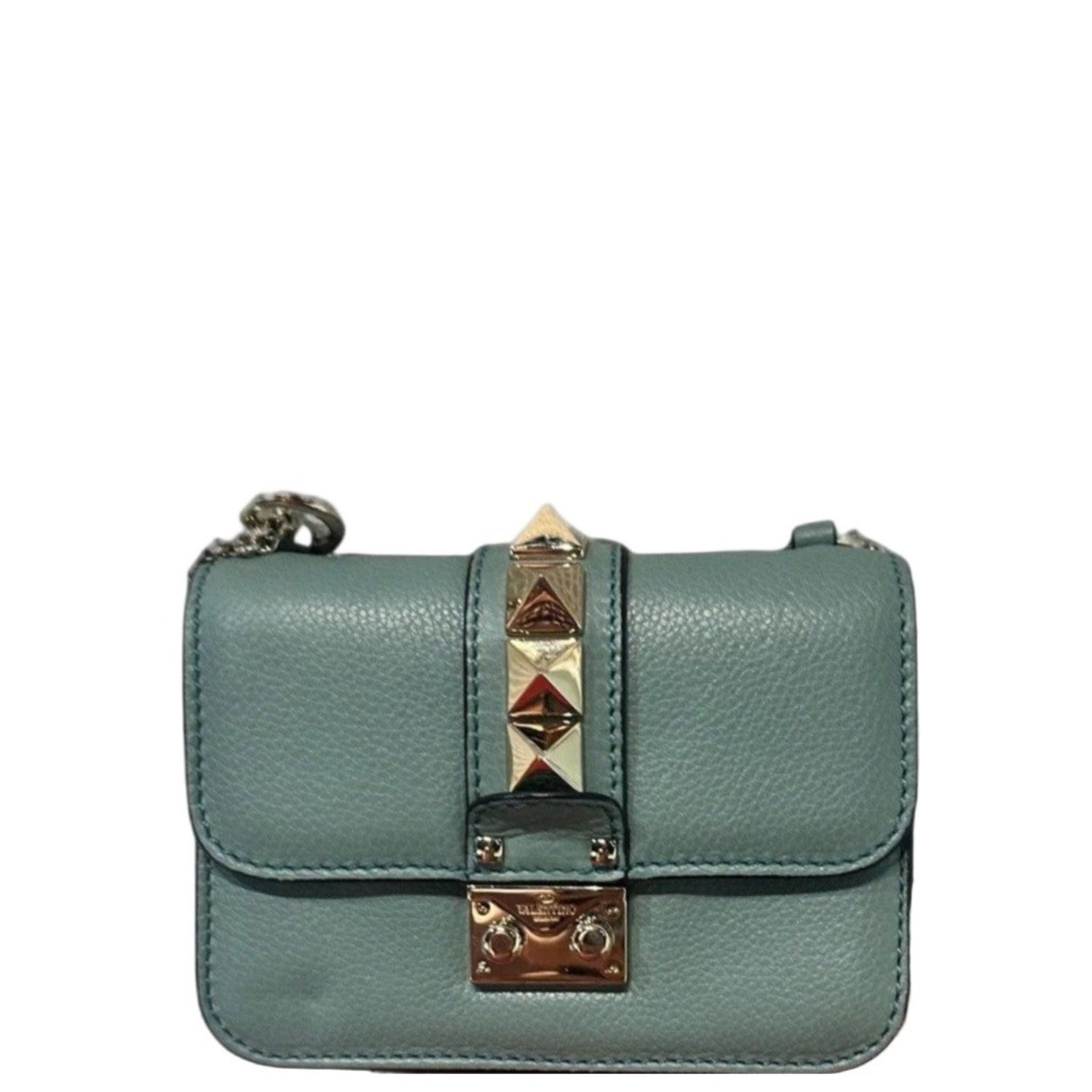 Valentino Calfskin Glam Lock Rockstud Flap Small