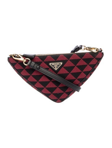 Prada Enameled Metal Triangle Triangle