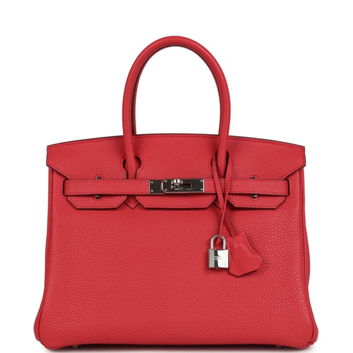 Hermes Pre-owned Hermes Birkin 30 Bougainvillea Clemence Palladium Hardware