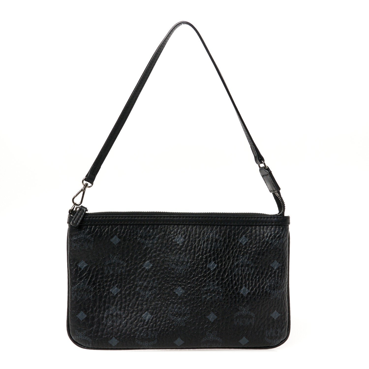 MCM Visetos Liz Shopper Tote Pouch Black