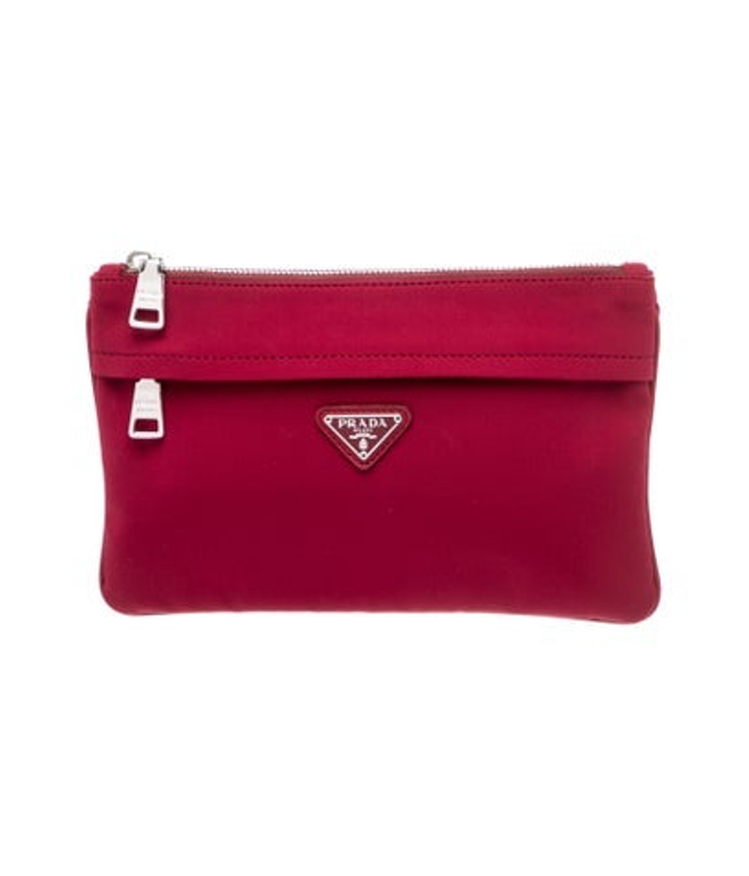 Prada Enameled Metal Triangle Clutch