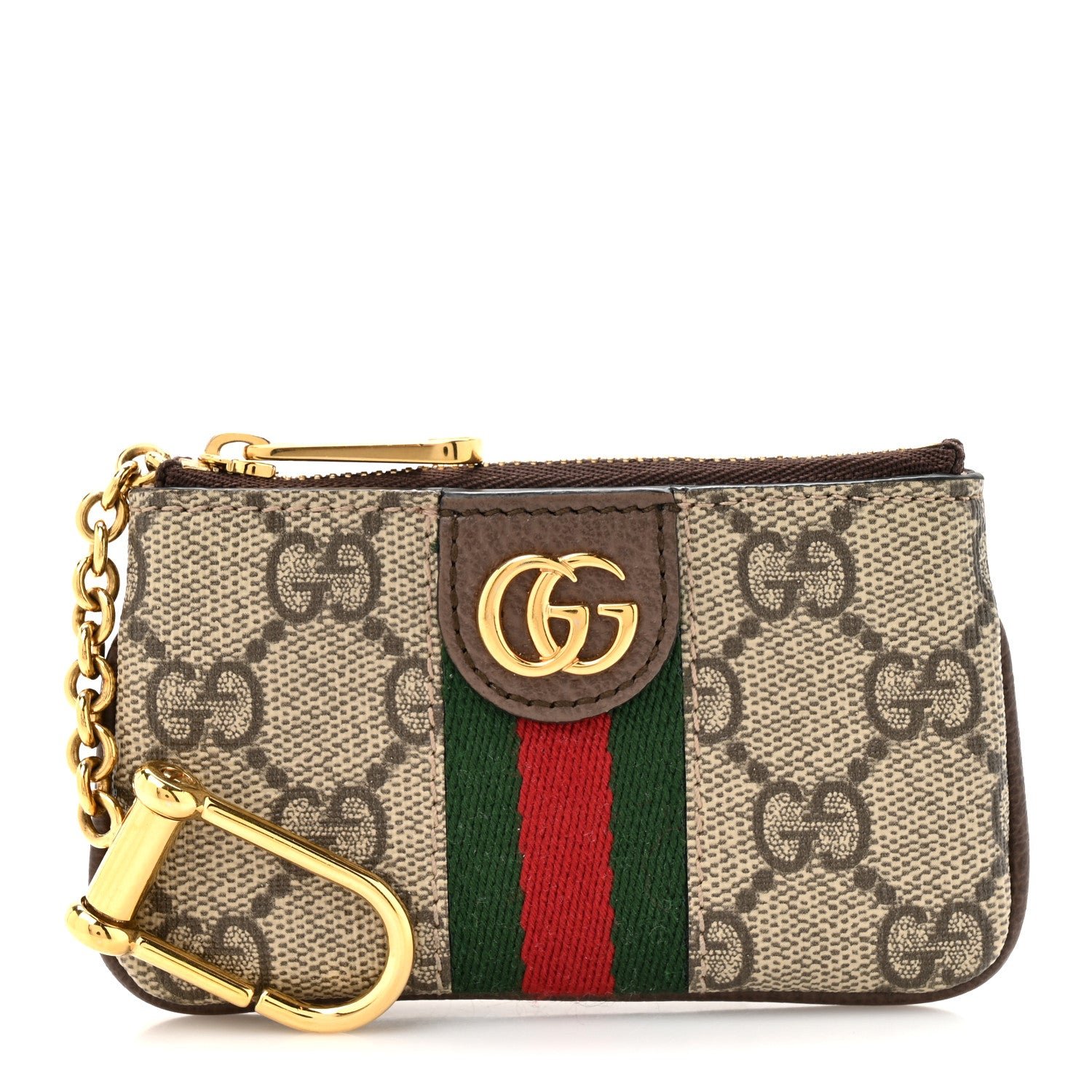 Gucci GG Supreme Monogram Web Ophidia Key Case Beige New Acero