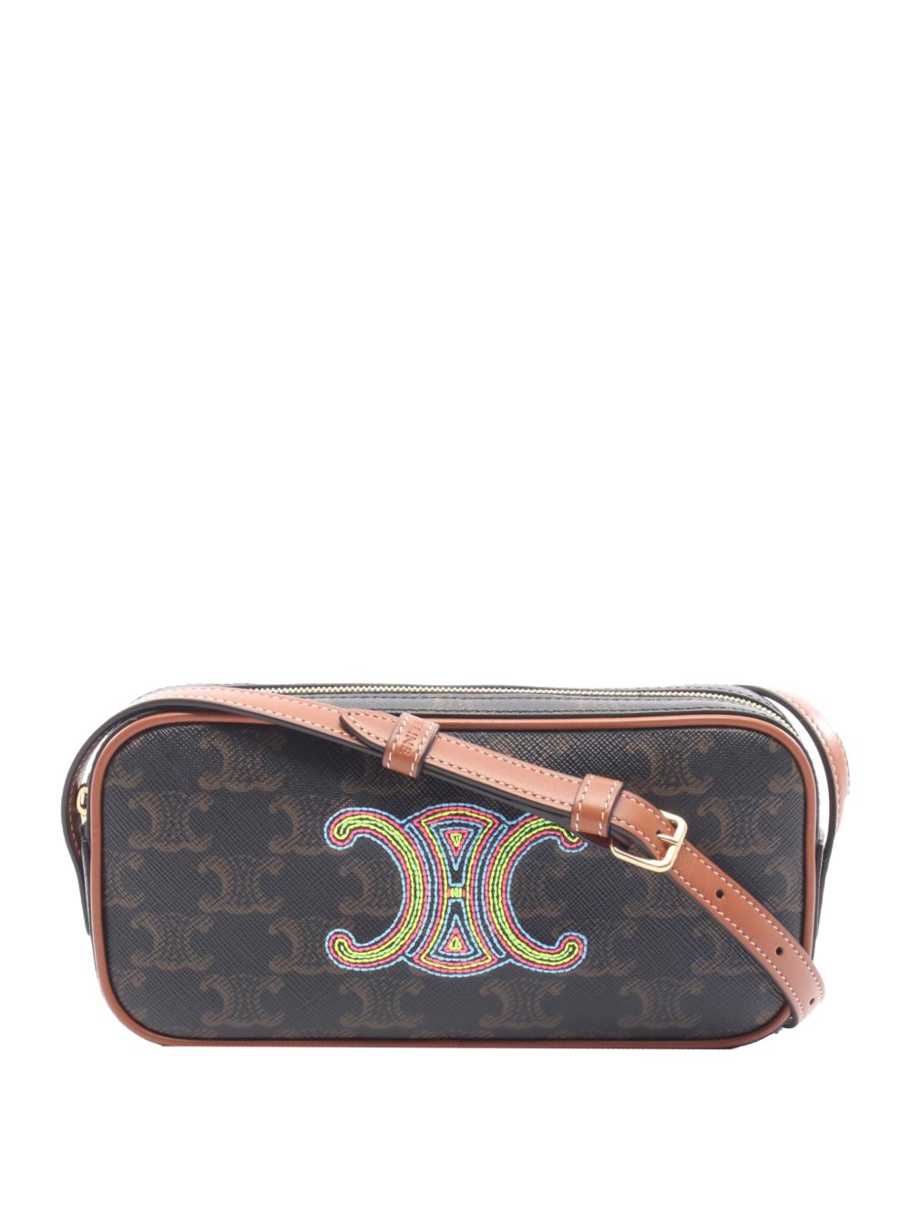 Celine 2022 Mini Triomphe Cuir Coated Canvas Camera Bag shoulder bag