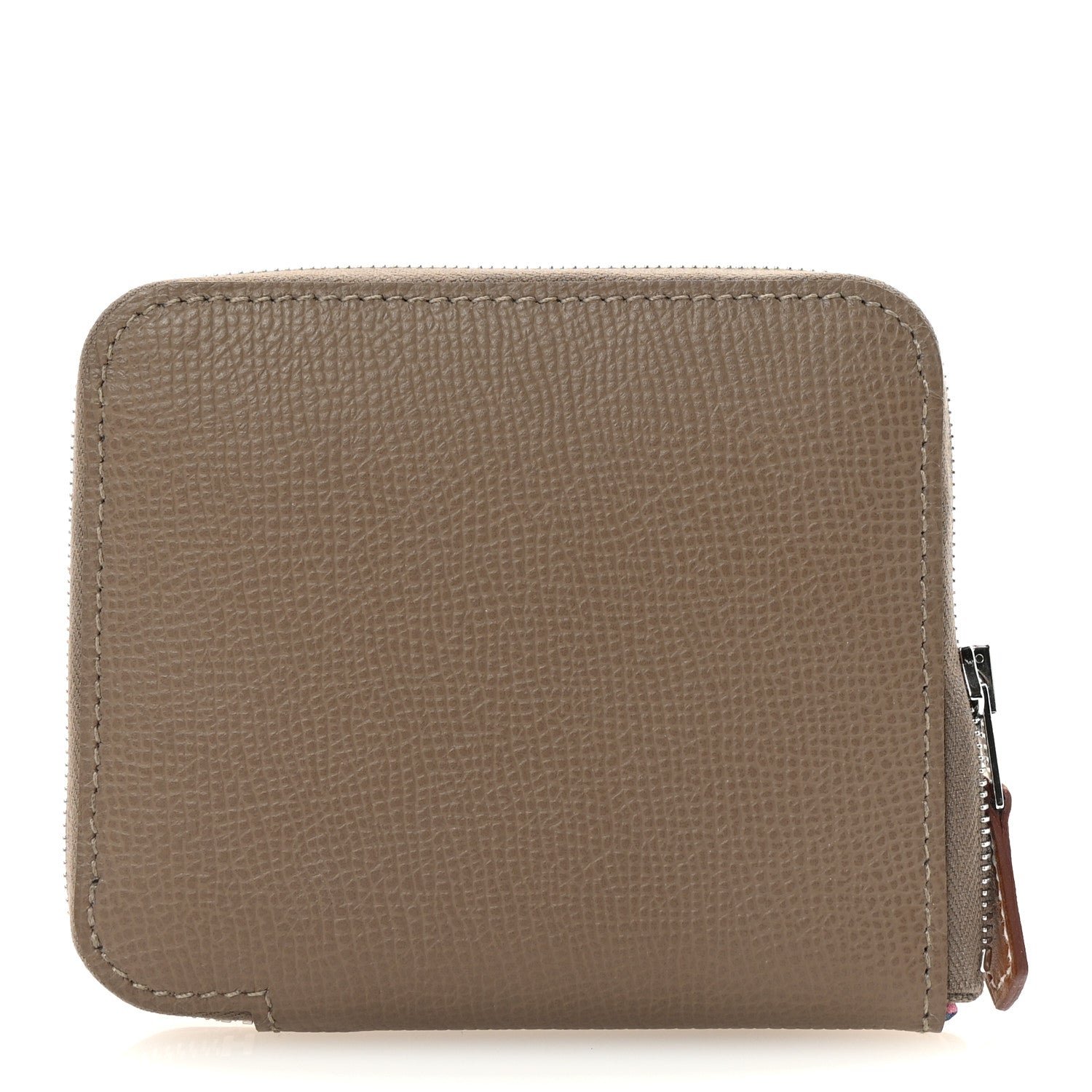 Hermes Epsom Silk'in Compact Wallet Etoupe Cassis Vert Fizz