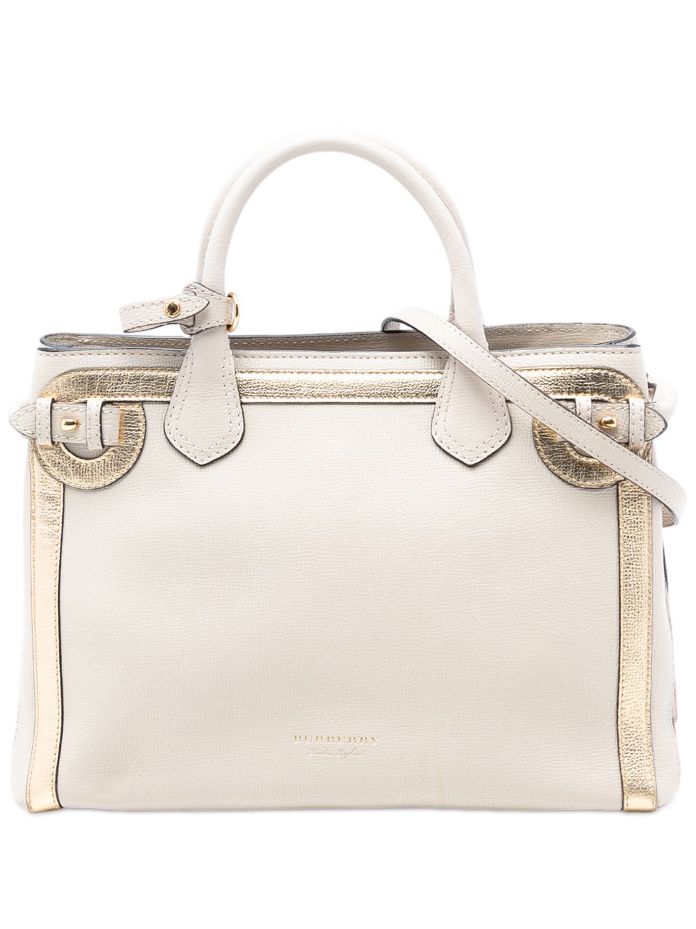 2000-2017 Medium Bicolor Leather and House Check Banner satchel