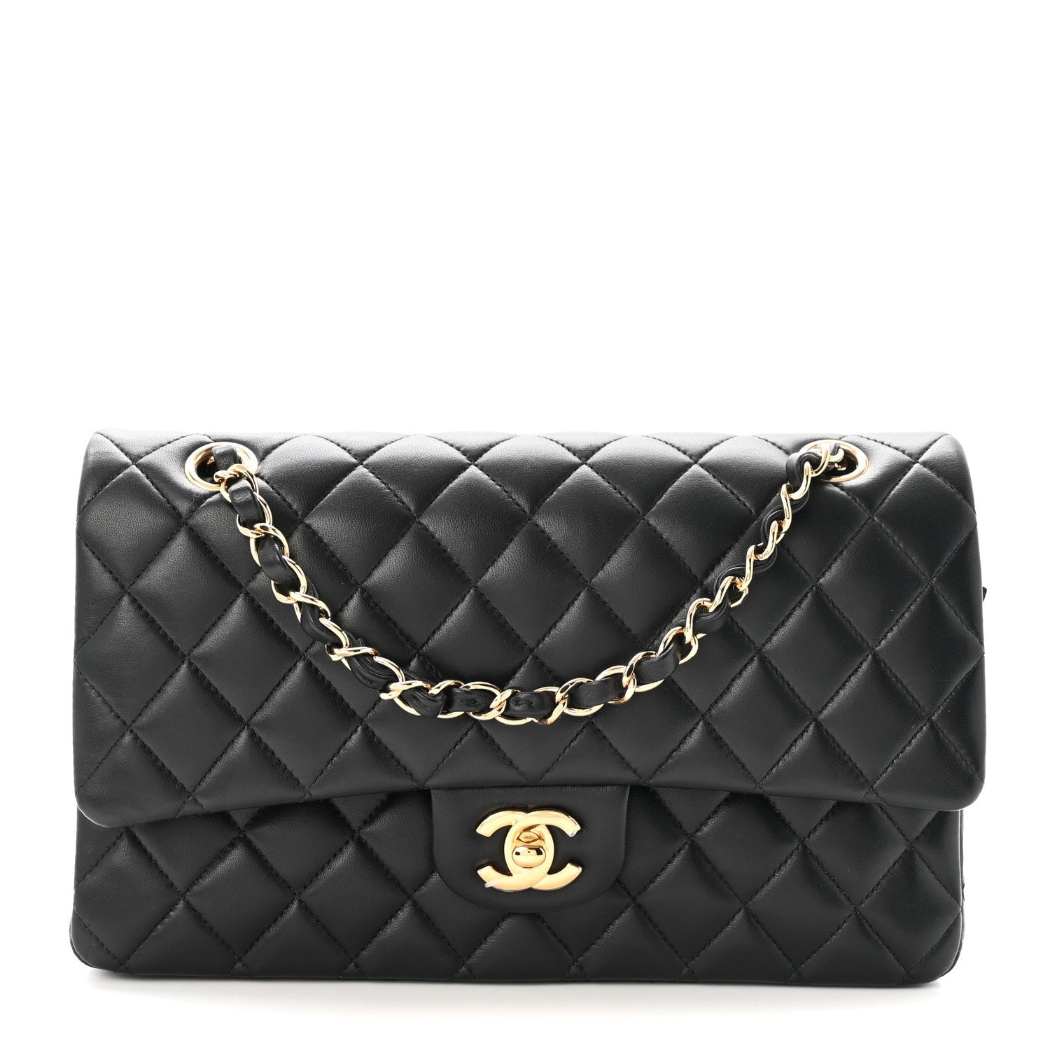 Chanel Lambskin Quilted Medium Double Flap Black
