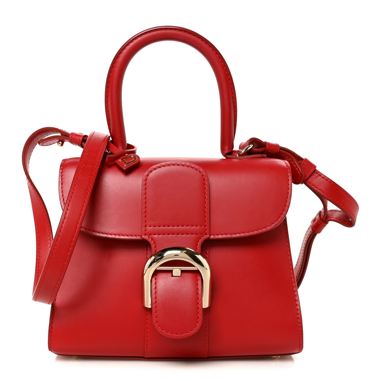 Delvaux Box Calfskin Mini Brillant Satchel Red