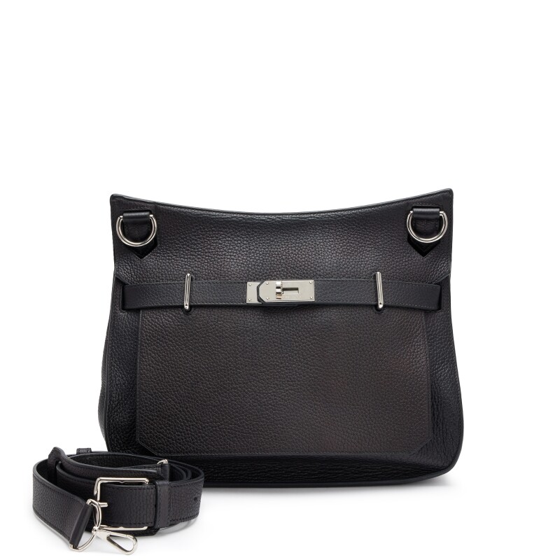 Hermes Black Clemence Jypsiere 34 Palladium Hardware, 2011