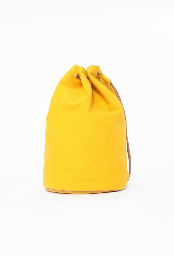 Hermes Yellow Canvas Polochon Backpack