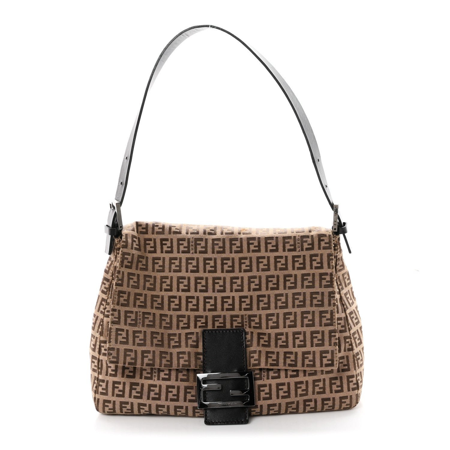 Fendi Zucchino Vitello Mama Baguette Testa di Moro Beige