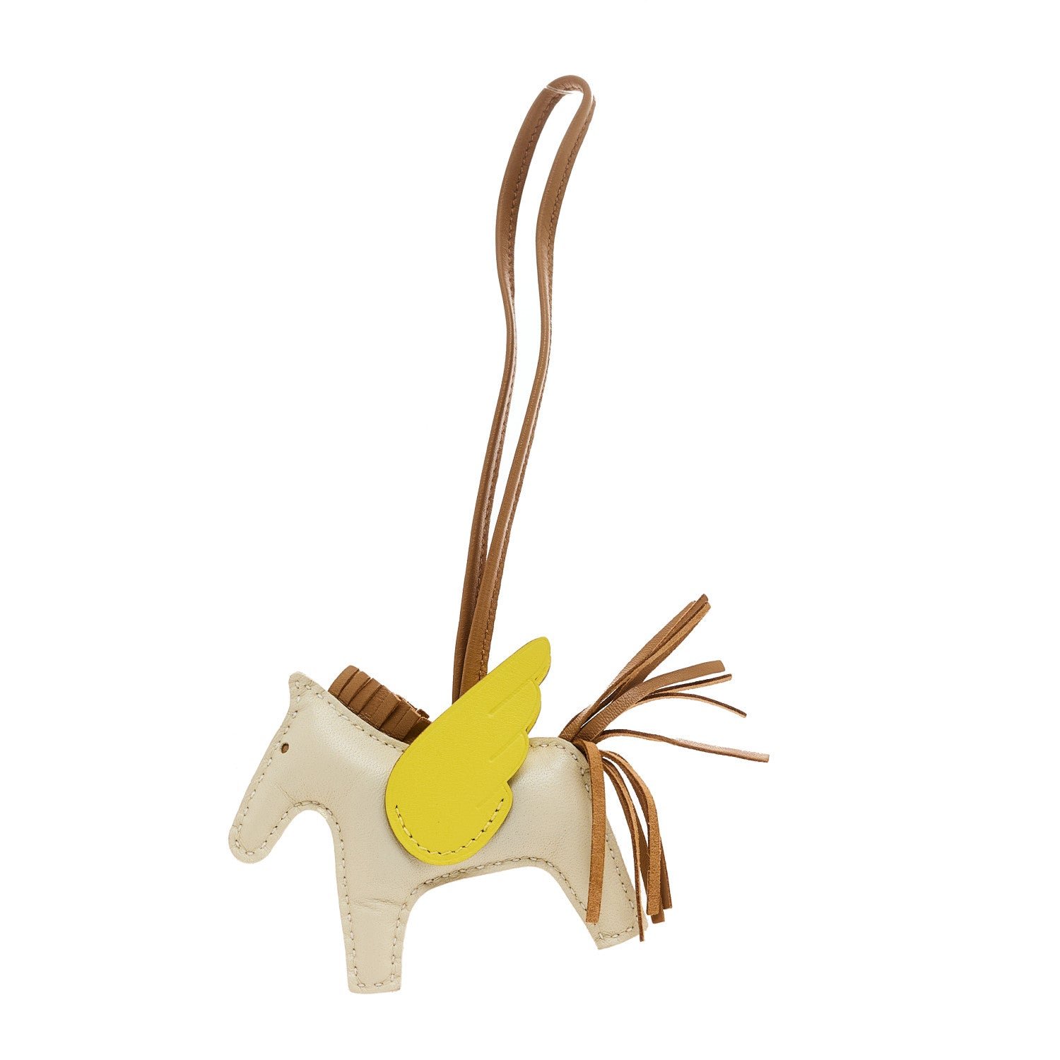 Hermes Milo Lambskin Grigri Rodeo Pegase Horse Bag Charm PM Craie Chai Lime