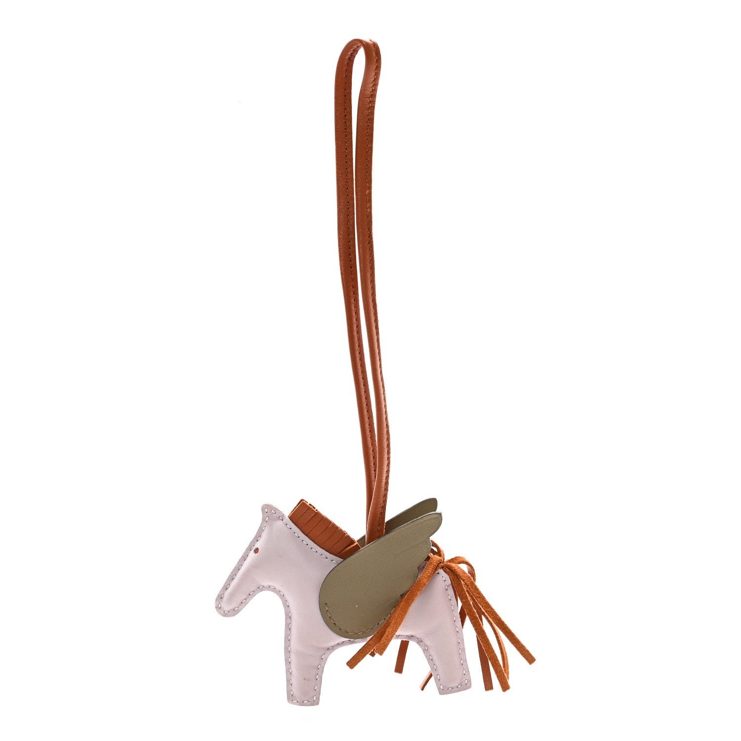 Hermes Milo Lambskin Grigri Rodeo Pegase Horse Bag Charm PM Mauve Pale Pain D'Epice Beige Marfa