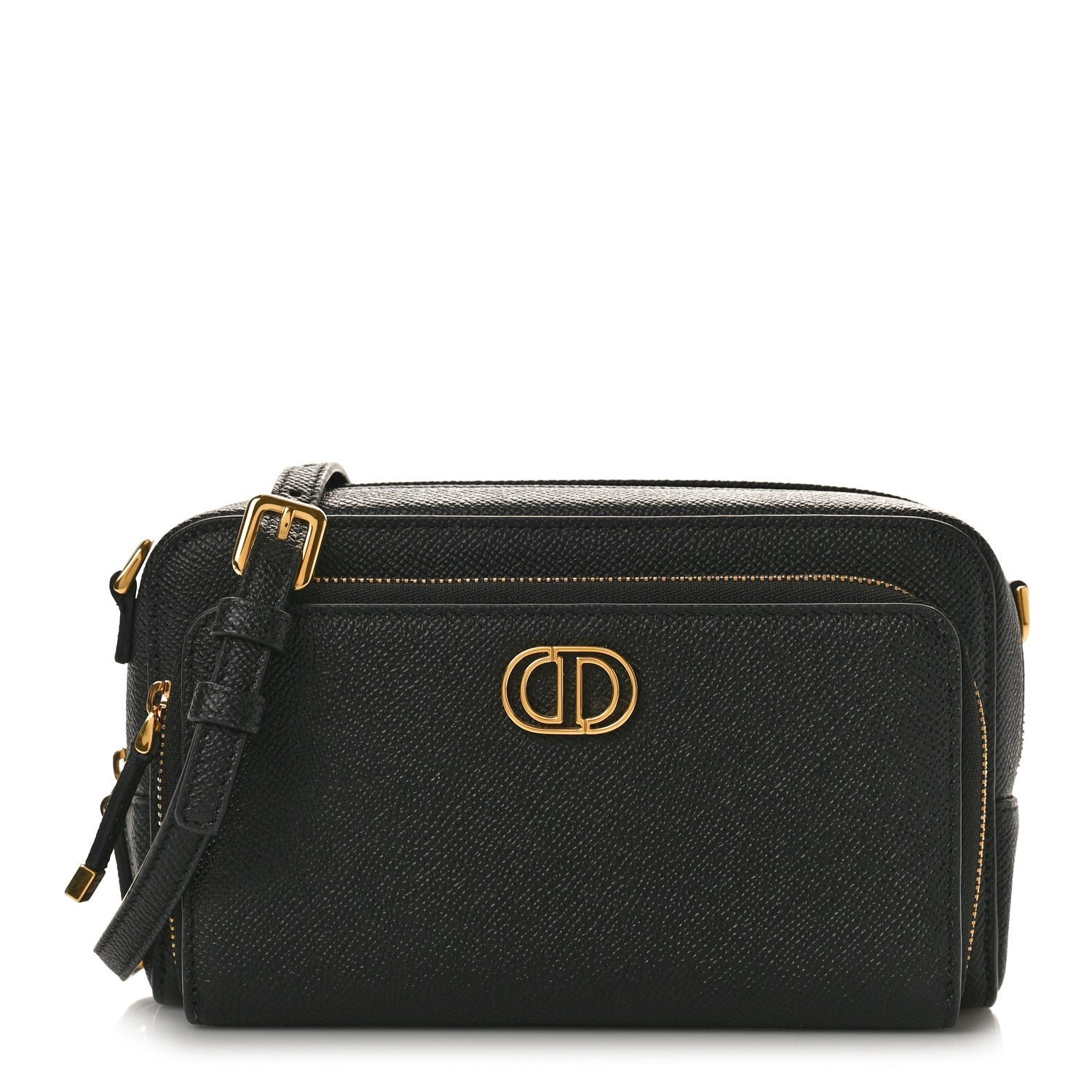 Dior Grained Calfskin Caro Double Pouch Black