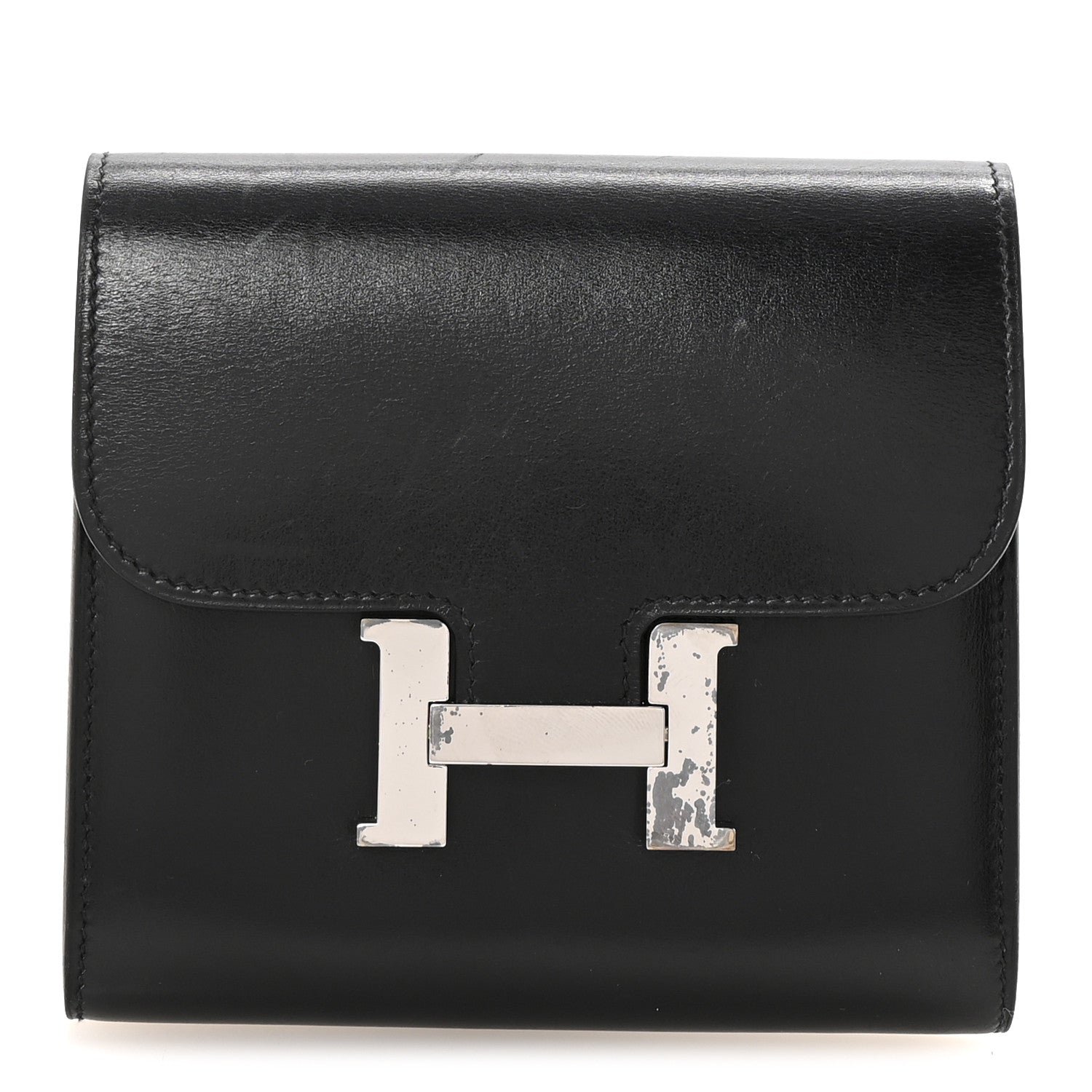 Hermes Box Constance Short Wallet Black
