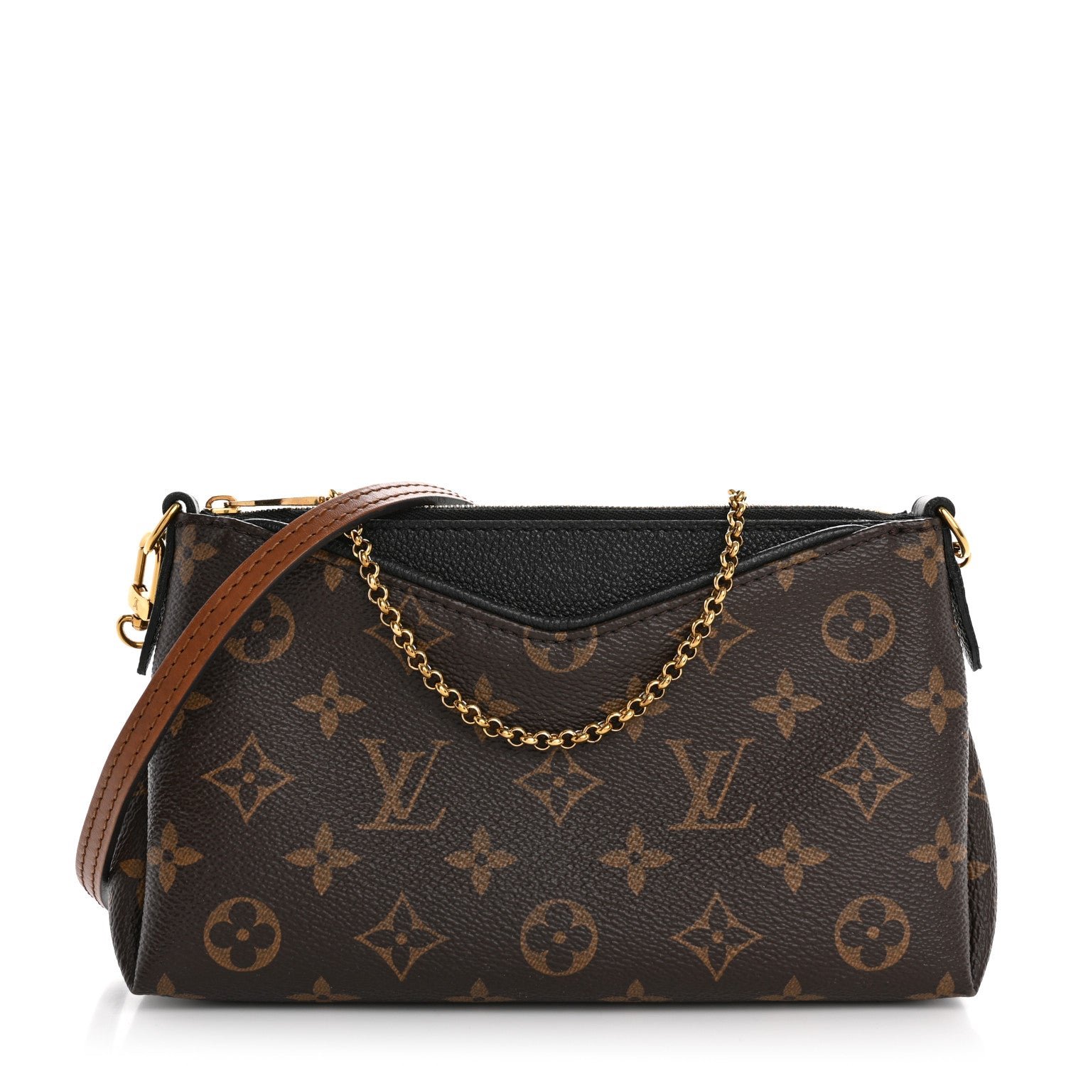 Louis Vuitton Monogram Pallas Clutch Black
