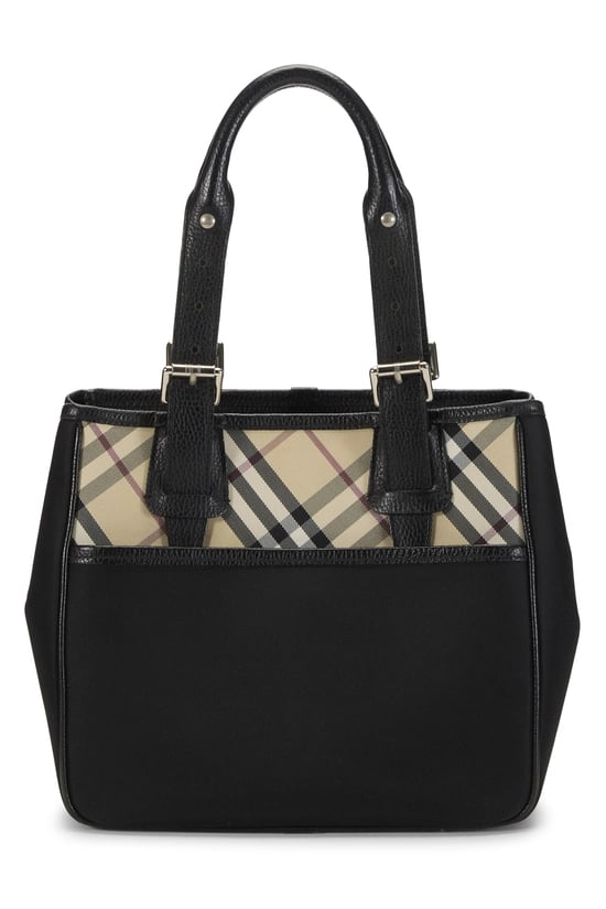 Black Nylon Check Handbag Small