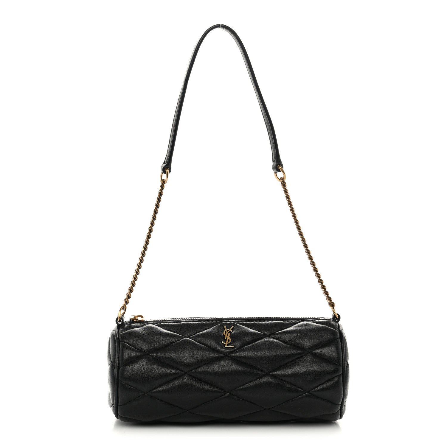 Saint Laurent Lambskin Monogram Mini Sade Tube Bag Black