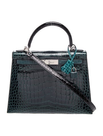 Shiny Alligator Tri-Color Kelly II Sellier 28