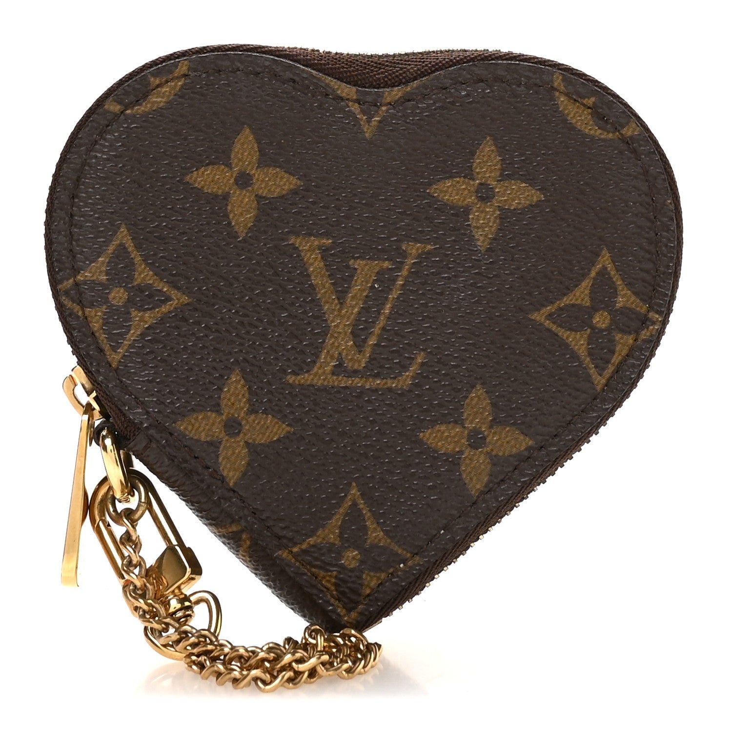 Louis Vuitton Monogram Leopard Coeur Heart Coin Purse Blanc Corail