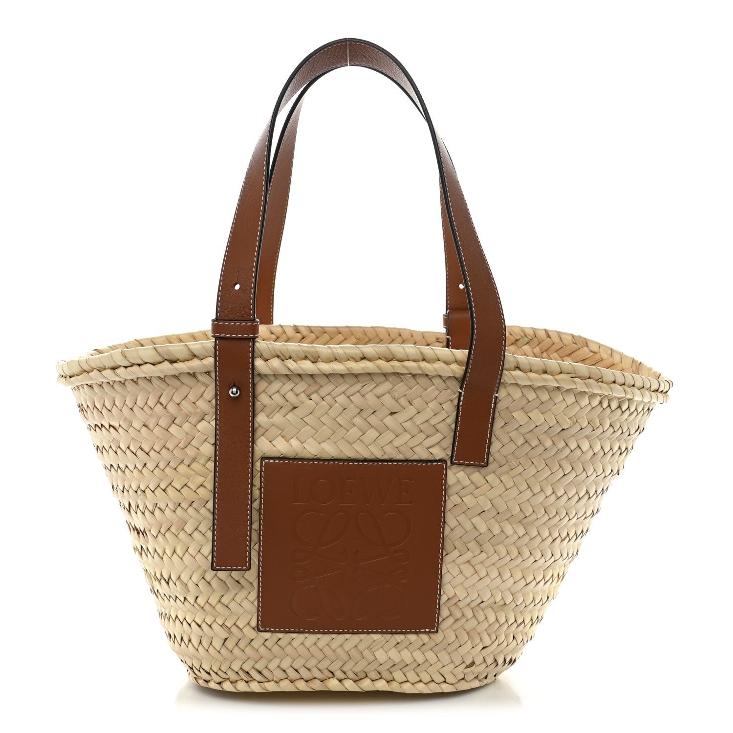 Loewe Raffia Basket Tote Bag Natural Tan