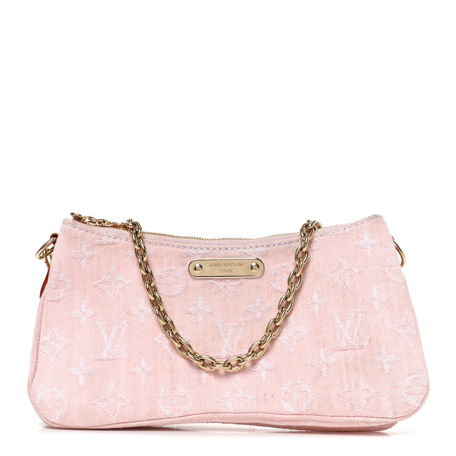 Louis Vuitton Monogram Denim Liv Pochette Washed Pink