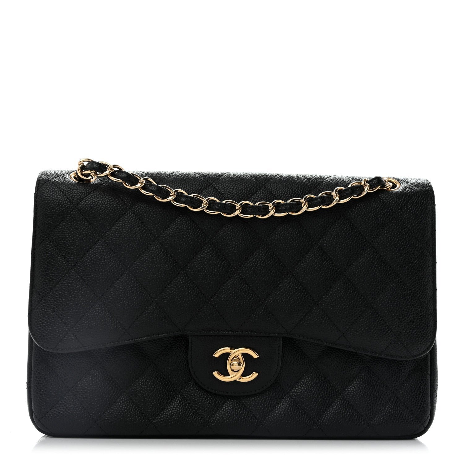 Chanel Caviar Quilted Jumbo Double Flap Black