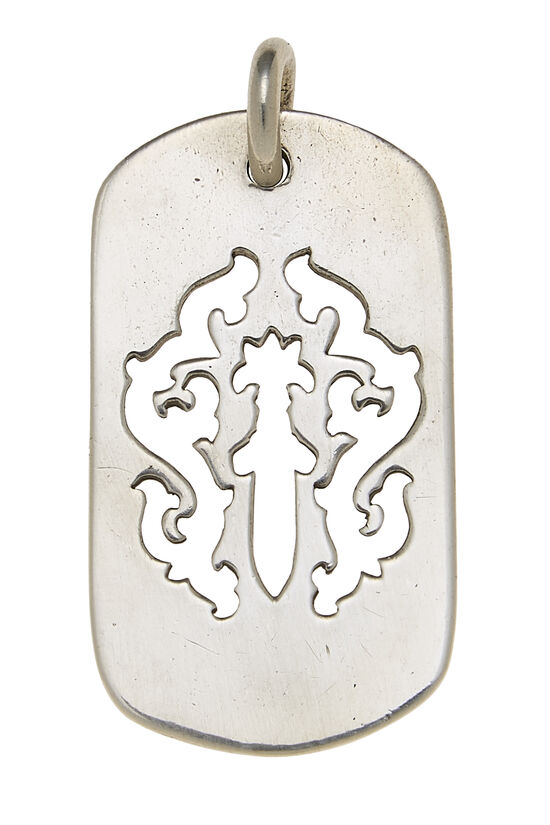 Chrome Hearts Sterling Silver Cutout Dagger Dog Tag