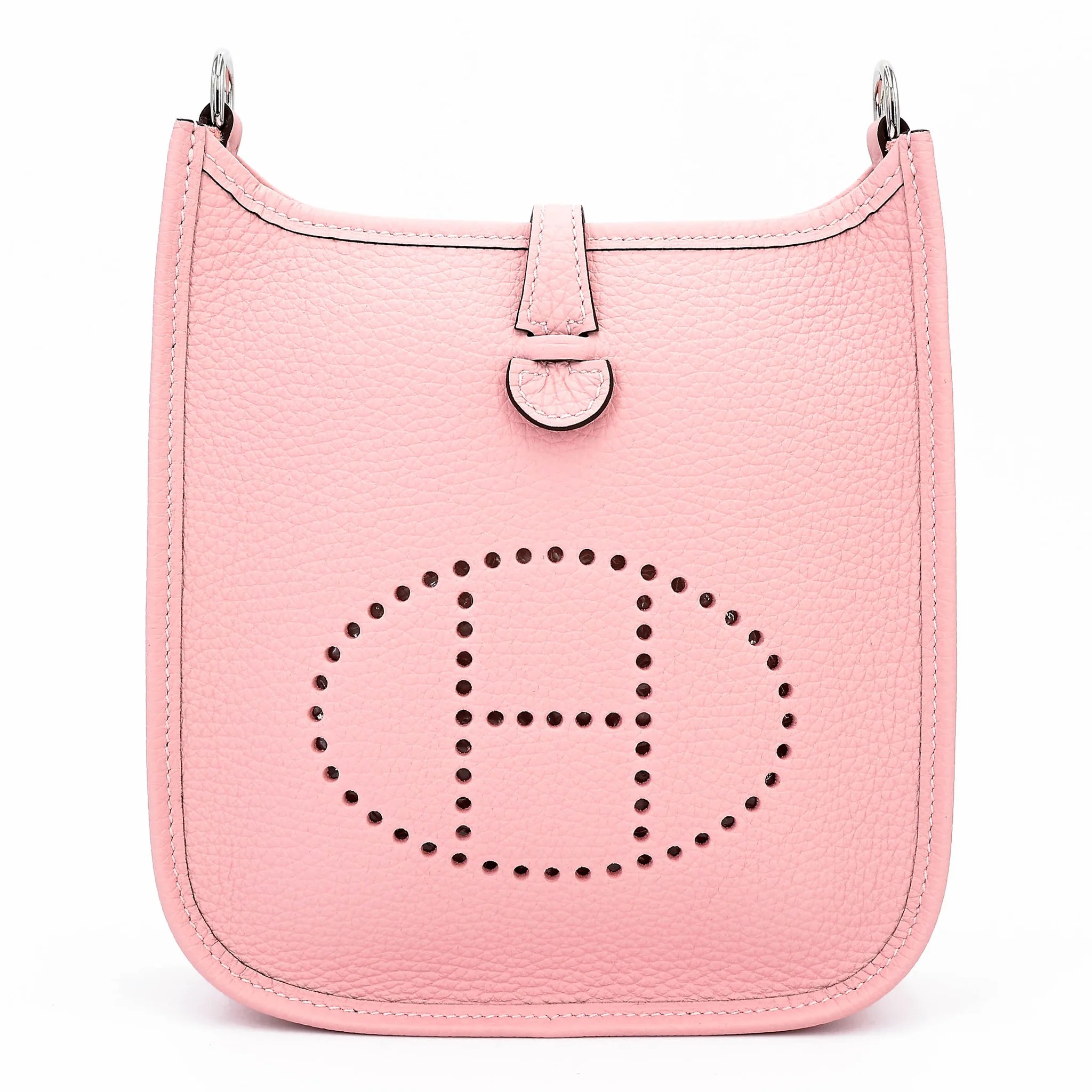 Unused ( Rank NS ) HERMÈS Mini Evelyne 16 Amazone 89cm Rose Sakura (3Q) Clemence Palladium hardware W (2024)