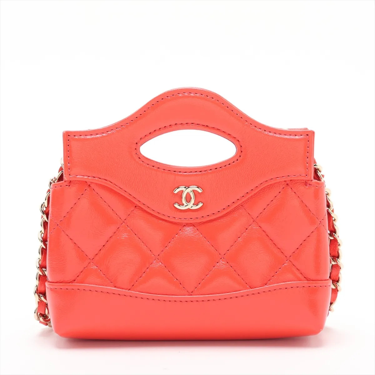 Chanel Matelasse Leather Chain Shoulder Bag Red Gold Metal Fittings random seria