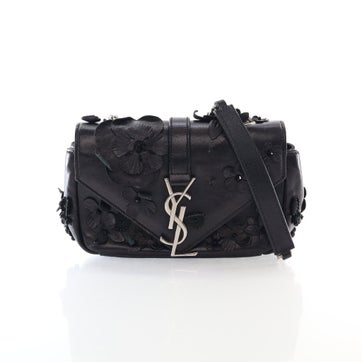 Saint Laurent Lambskin Baby Floral Applique Classic Chain Bag