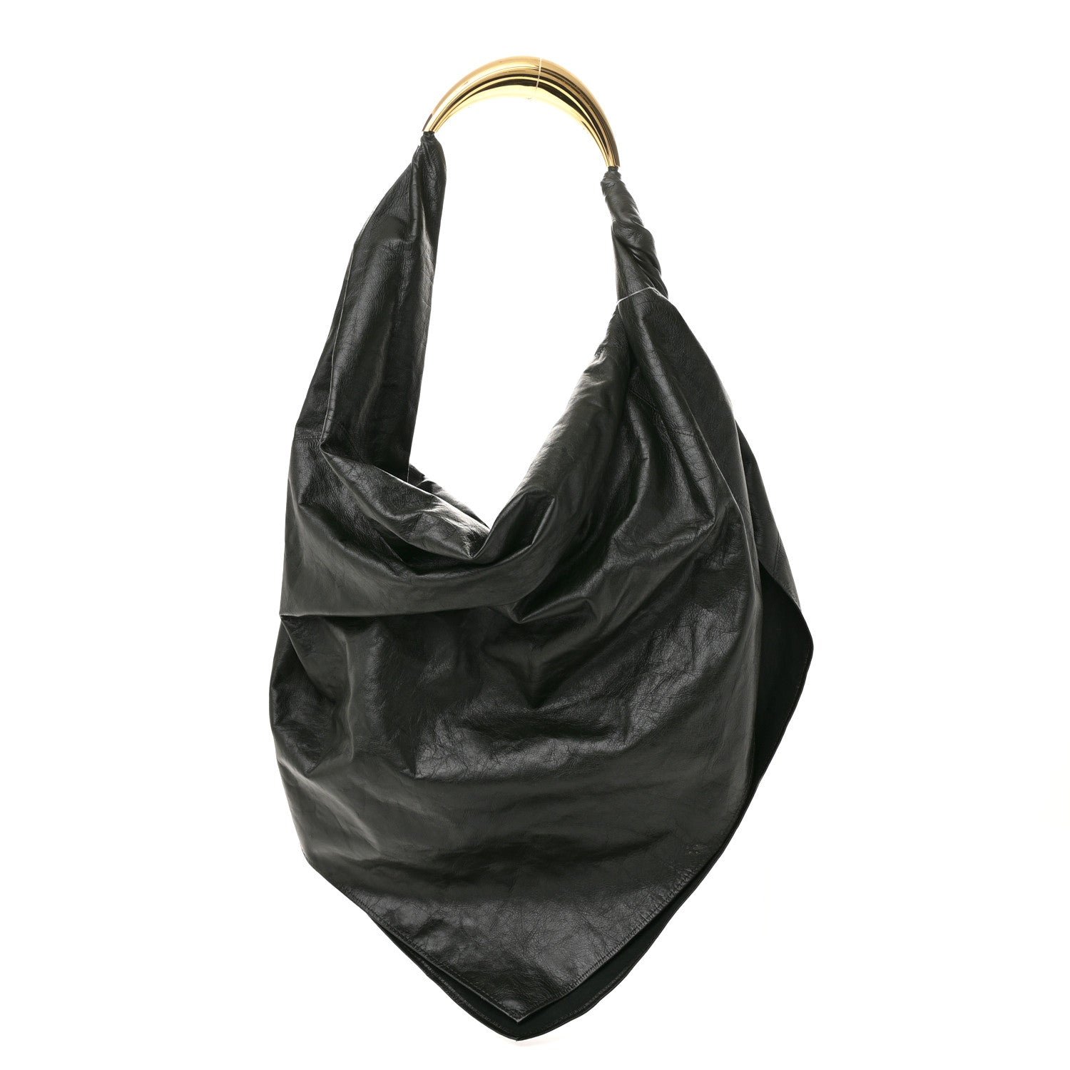 Bottega Veneta Calfskin Foulard Shoulder Bag Dark Green