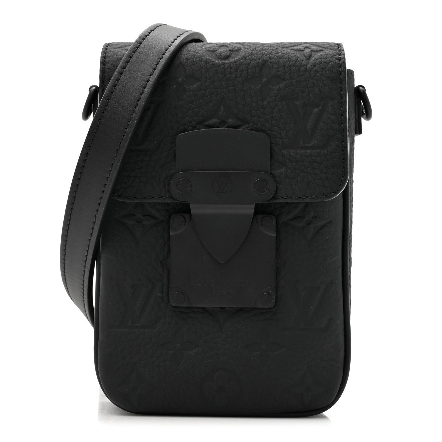 Louis Vuitton Taurillon Monogram S Lock Wearable Wallet Black