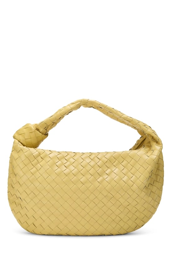 Yellow Intrecciato Leather Jodie Medium