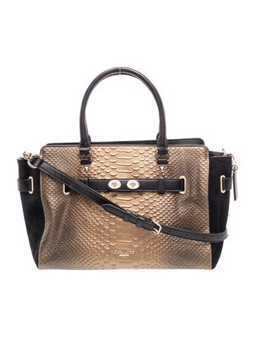 Snakeskin Top Handle Bag